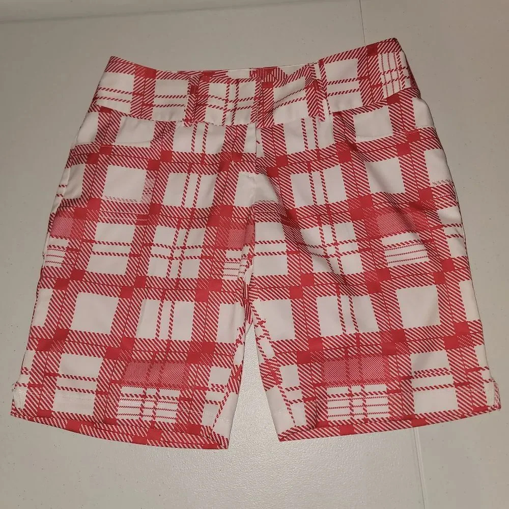 Adidas Womens Climalite Red White Golf Shorts‎ 8